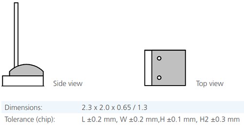 Innovative Sensor Technology Platinum Temperature Sensor: Perpendicular Wires